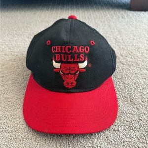 Vintage 90s Chicago Bulls Snapback Hat - NBA Youngan Korea - Black Red Cap